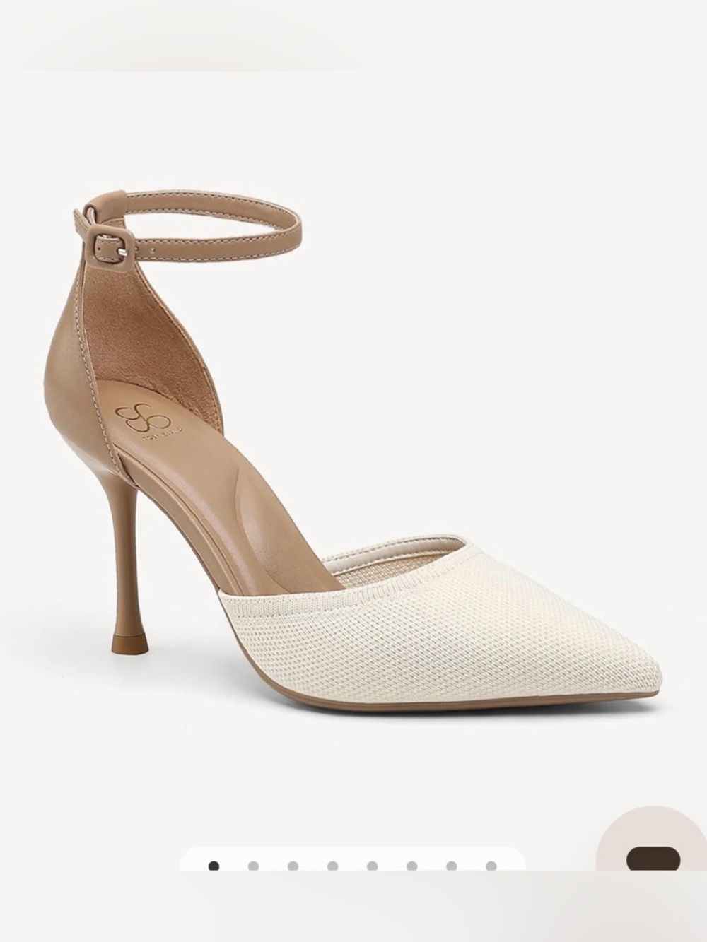 Cosy Islands Ankle-Strap Pumps in Beige and Cream 9.5